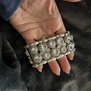 Elegant Silver and White Bracelet